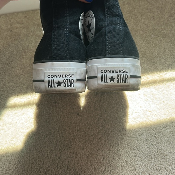 Converse Classic Black and White High-Tops PLATFORMS - Picture 5 of 6